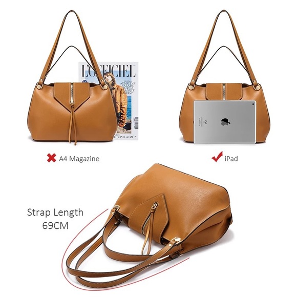 Brown handbag, shoulder bag - Picture 7 of 8